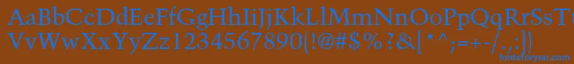 TrumpmediaevalltstdRoman Font – Blue Fonts on Brown Background