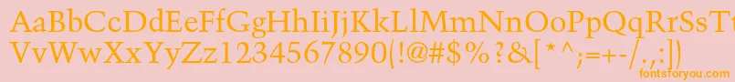 TrumpmediaevalltstdRoman Font – Orange Fonts on Pink Background