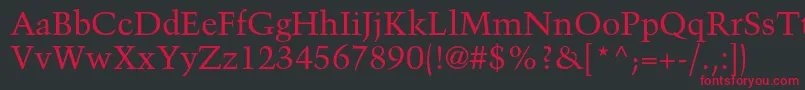 TrumpmediaevalltstdRoman Font – Red Fonts on Black Background