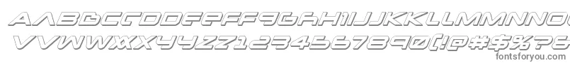 フォントNewmars3Dital – 白い背景に灰色の文字