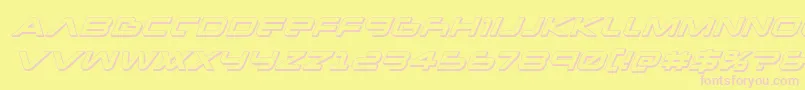 Newmars3Dital Font – Pink Fonts on Yellow Background