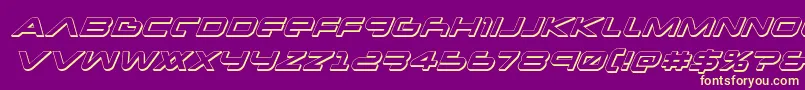 Newmars3Dital Font – Yellow Fonts on Purple Background