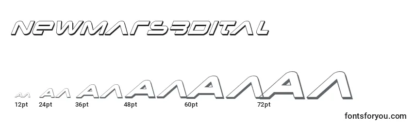 Newmars3Dital Font Sizes