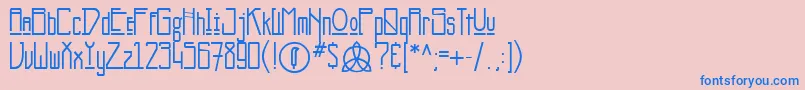 フォントKashmir – ピンクの背景に青い文字