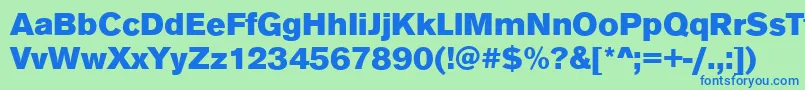 AnconaBlackRegular Font – Blue Fonts on Green Background