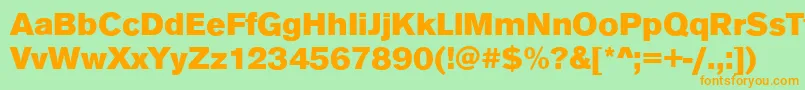AnconaBlackRegular Font – Orange Fonts on Green Background