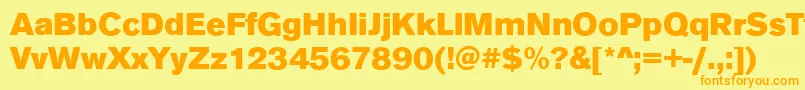 AnconaBlackRegular Font – Orange Fonts on Yellow Background