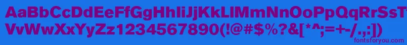 AnconaBlackRegular Font – Purple Fonts on Blue Background