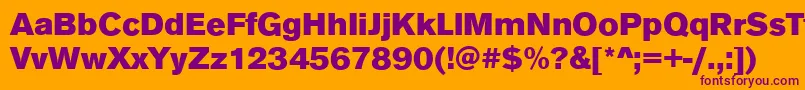 AnconaBlackRegular Font – Purple Fonts on Orange Background