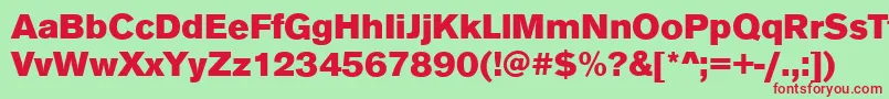 AnconaBlackRegular Font – Red Fonts on Green Background