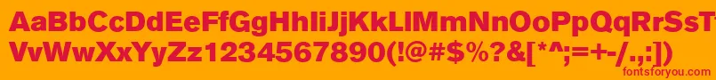 AnconaBlackRegular Font – Red Fonts on Orange Background