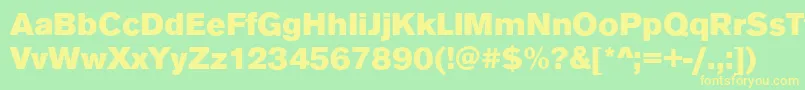 AnconaBlackRegular Font – Yellow Fonts on Green Background