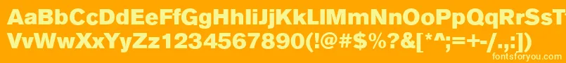 AnconaBlackRegular Font – Yellow Fonts on Orange Background