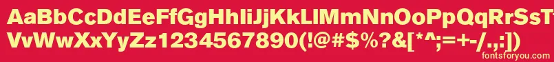 Fonte AnconaBlackRegular – fontes amarelas em um fundo vermelho