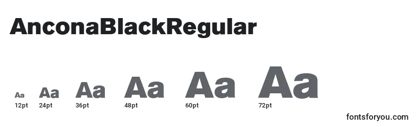 Размеры шрифта AnconaBlackRegular