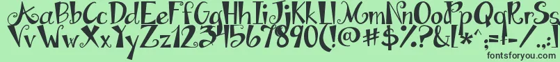 Jandaapplecobblersolid Font – Black Fonts on Green Background