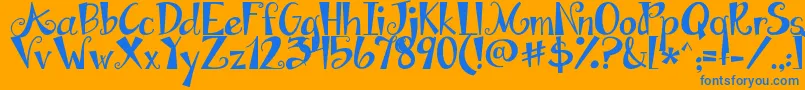 Jandaapplecobblersolid Font – Blue Fonts on Orange Background