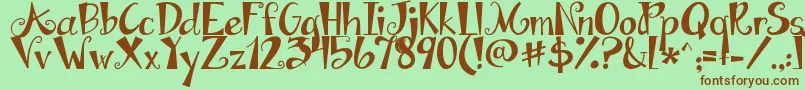 Jandaapplecobblersolid Font – Brown Fonts on Green Background
