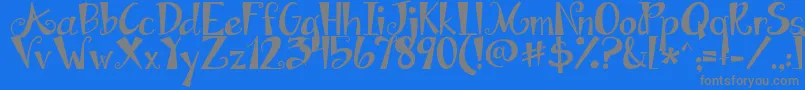 Jandaapplecobblersolid Font – Gray Fonts on Blue Background