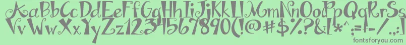 Jandaapplecobblersolid Font – Gray Fonts on Green Background