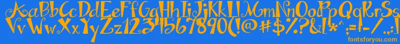 Jandaapplecobblersolid Font – Orange Fonts on Blue Background