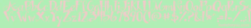 Jandaapplecobblersolid Font – Pink Fonts on Green Background