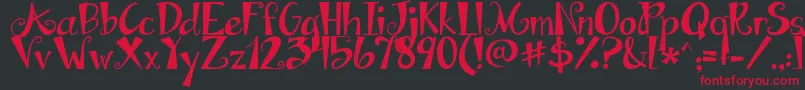 Jandaapplecobblersolid Font – Red Fonts on Black Background