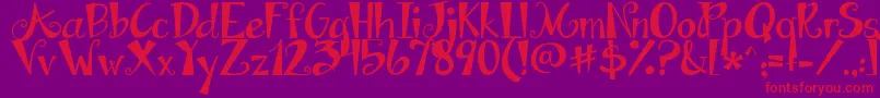 Jandaapplecobblersolid Font – Red Fonts on Purple Background