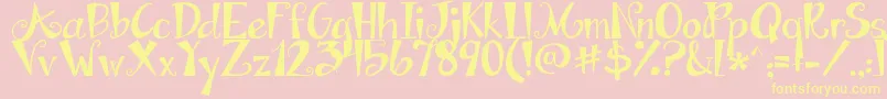 Jandaapplecobblersolid Font – Yellow Fonts on Pink Background