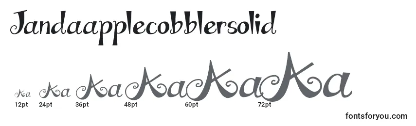 Размеры шрифта Jandaapplecobblersolid
