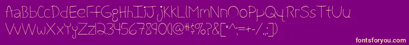 FightForOurLoveByMistisFonts Font – Yellow Fonts on Purple Background