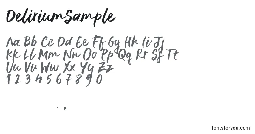 Schriftart DeliriumSample – Alphabet, Zahlen, spezielle Symbole