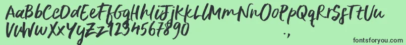 DeliriumSample Font – Black Fonts on Green Background