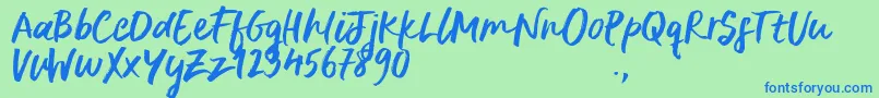 Шрифт DeliriumSample – синие шрифты на зелёном фоне