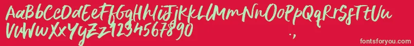 DeliriumSample Font – Green Fonts on Red Background