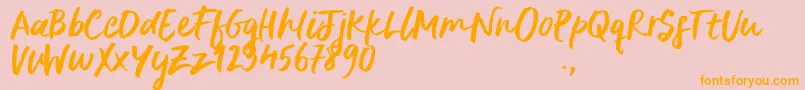 DeliriumSample-Schriftart – Orangefarbene Schriften auf rosa Hintergrund