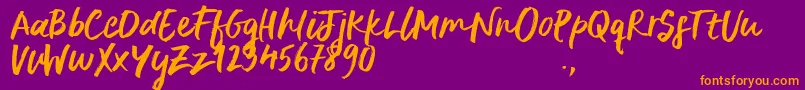 DeliriumSample Font – Orange Fonts on Purple Background