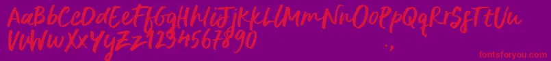 フォントDeliriumSample – 紫の背景に赤い文字