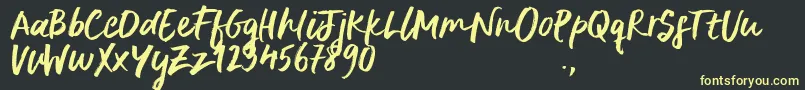 フォントDeliriumSample – 黒い背景に黄色の文字