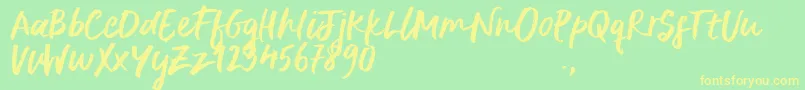 DeliriumSample Font – Yellow Fonts on Green Background