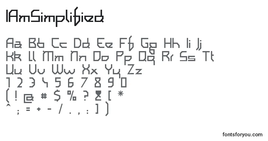 A fonte IAmSimplified – alfabeto, números, caracteres especiais