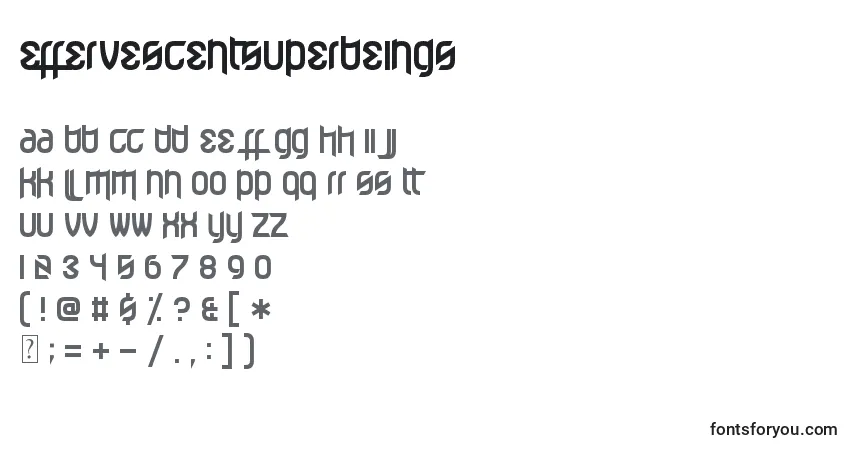 Czcionka EffervescentSuperbeings – alfabet, cyfry, specjalne znaki
