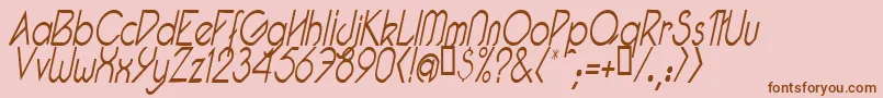 PacotillNarrowLightItal Font – Brown Fonts on Pink Background