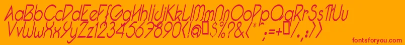 PacotillNarrowLightItal Font – Red Fonts on Orange Background