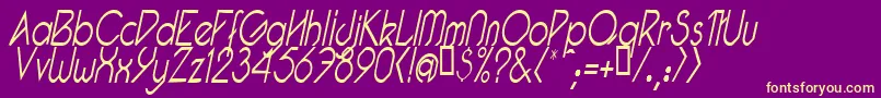 PacotillNarrowLightItal Font – Yellow Fonts on Purple Background