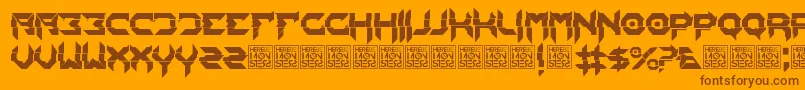 HbmMixitPersonalUseOnly-Schriftart – Braune Schriften auf orangefarbenem Hintergrund