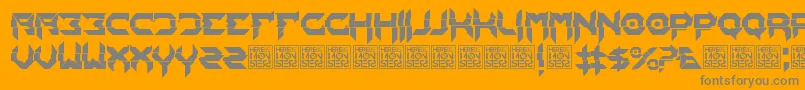 HbmMixitPersonalUseOnly-Schriftart – Graue Schriften auf orangefarbenem Hintergrund