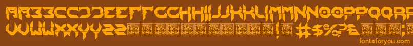 HbmMixitPersonalUseOnly-Schriftart – Orangefarbene Schriften auf braunem Hintergrund
