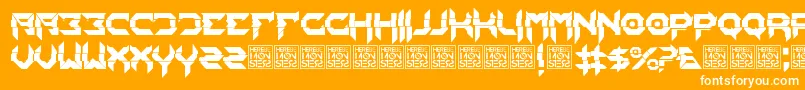 HbmMixitPersonalUseOnly-Schriftart – Weiße Schriften auf orangefarbenem Hintergrund