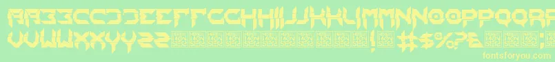 HbmMixitPersonalUseOnly Font – Yellow Fonts on Green Background